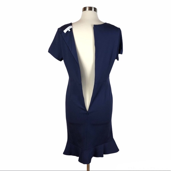 Lark & Ro Blue Faux Wrap Ruffle Dress - Picture 5 of 12